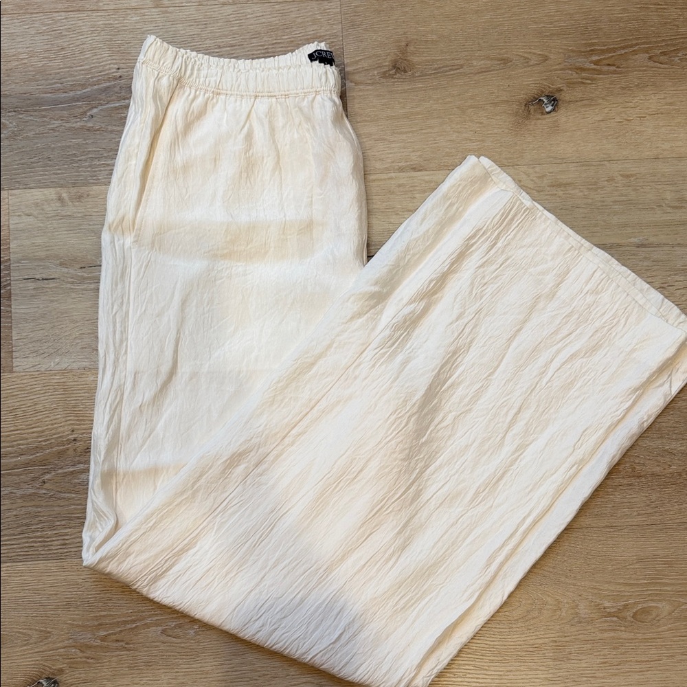 Women’s j crew satin ivory Cream Pants small new without tags